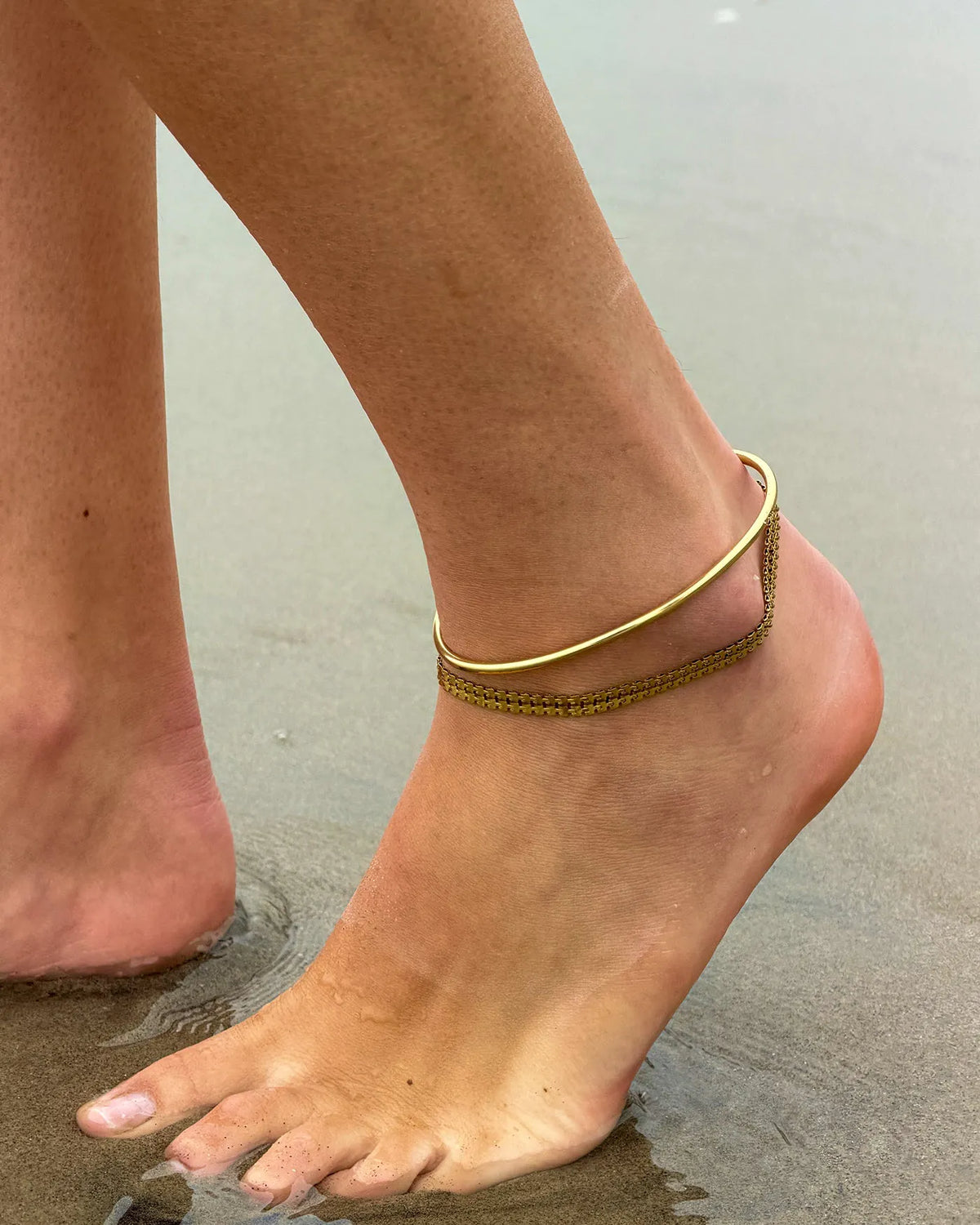 Textured Anklet Stack