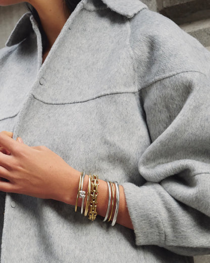 Slim Woven Square Bangle