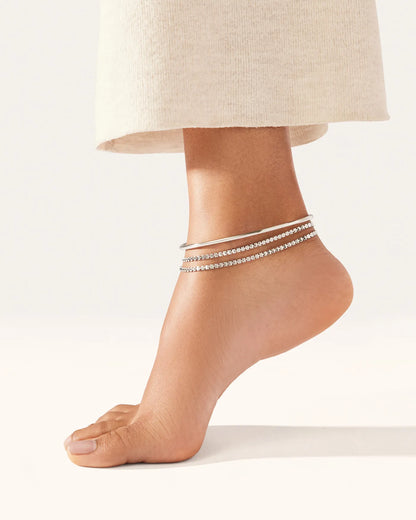 Textured Anklet Stack